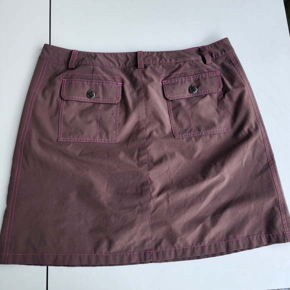 Cutter & Buck Annika Skort Women's Golf Pickleball Tennis Side Zip Brown Pink 14 - Picture 8 of 9